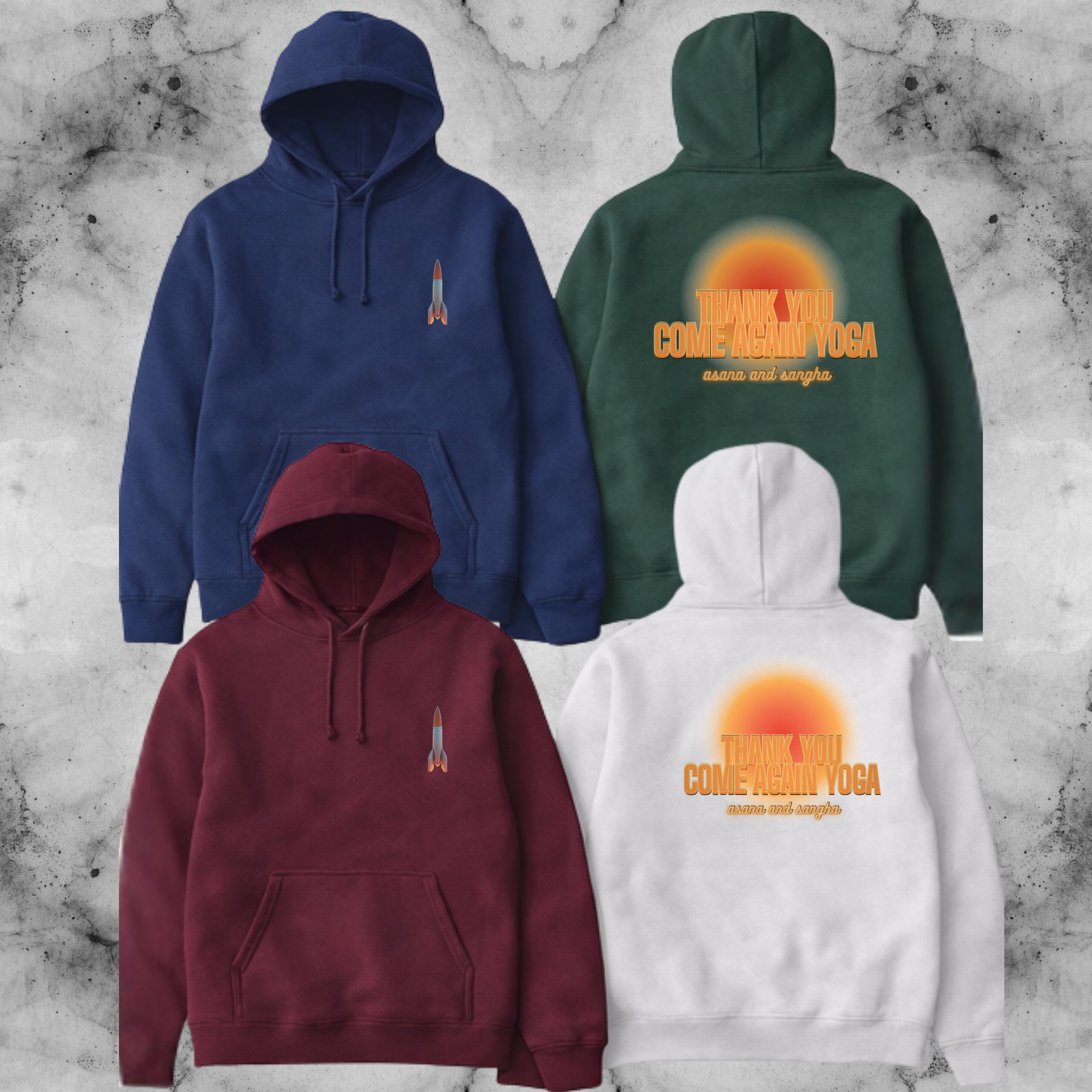 Rocket at Dawn Classic Hoodie · Navy · Forest · Maroon · White